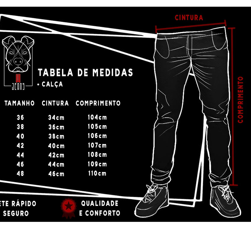 Calça Masculina de Sarja com Elastano – Lycra Premium em Cores Variadas (38 ao 48)