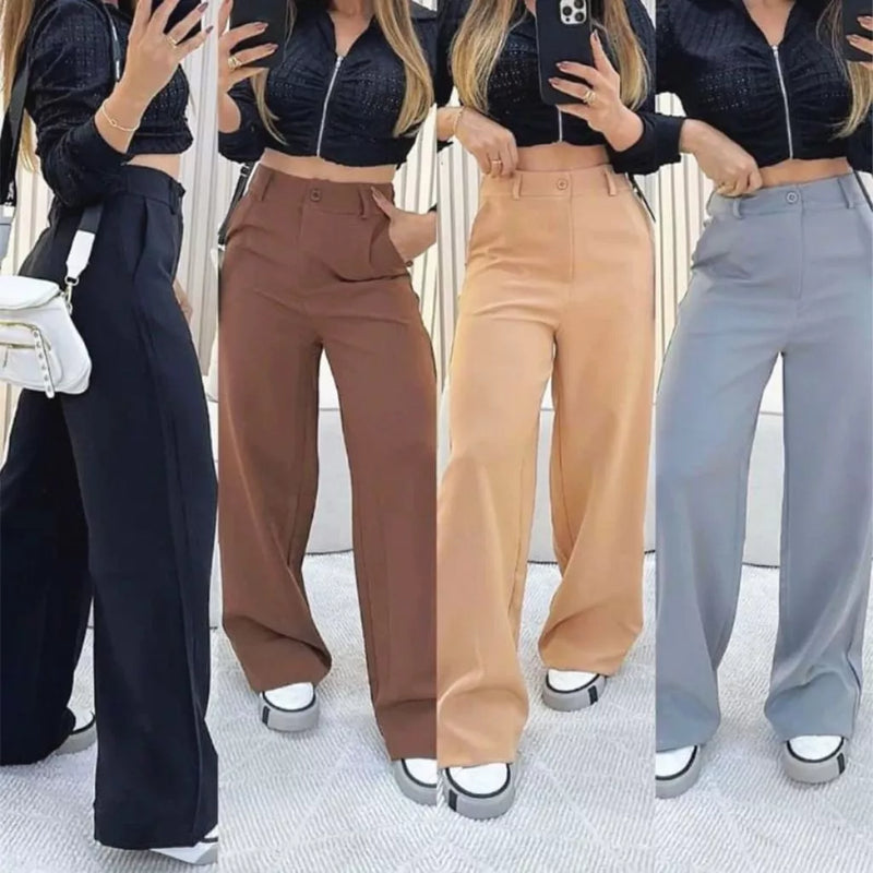 Calça Pantalona Alfaiataria Premium Wide Leg – Tendência em Luxo e Sofisticação